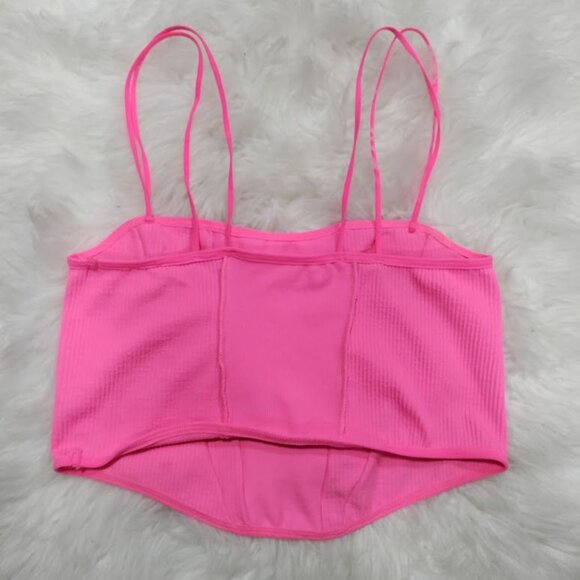 Urban Outfitters Pink Out From Under Fiona Ribbed Cami Crop Top Women's Size M - Picture 3 of 8